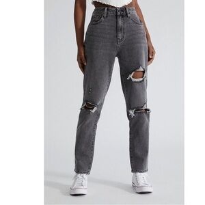 PacSun Faded Black Ripped Mom Jeans 25